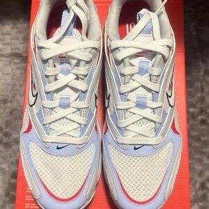 Nike Women's White, Red, and Light Blue Sneakers